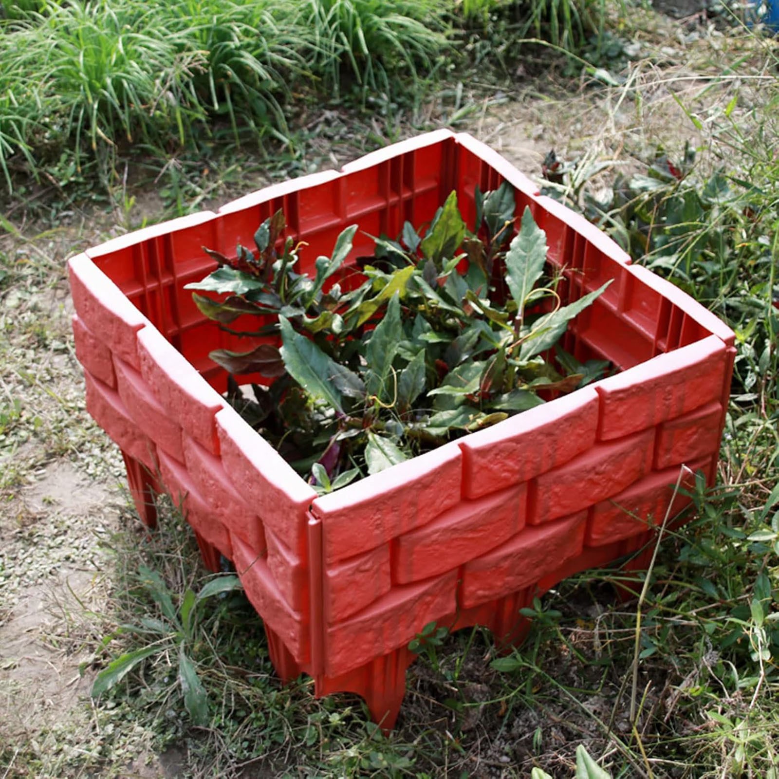 Zerbueate Garden Supplies Clearance Garden Plastic Fence Edging Garden Edging Flower Border Fence Imitation Stone Effect Flower Bed Edging Plant Border Imitation Stone Brick Clearance Sale